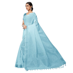 Women's Jacquard Linen Saree With Unstitched Blouse Piece